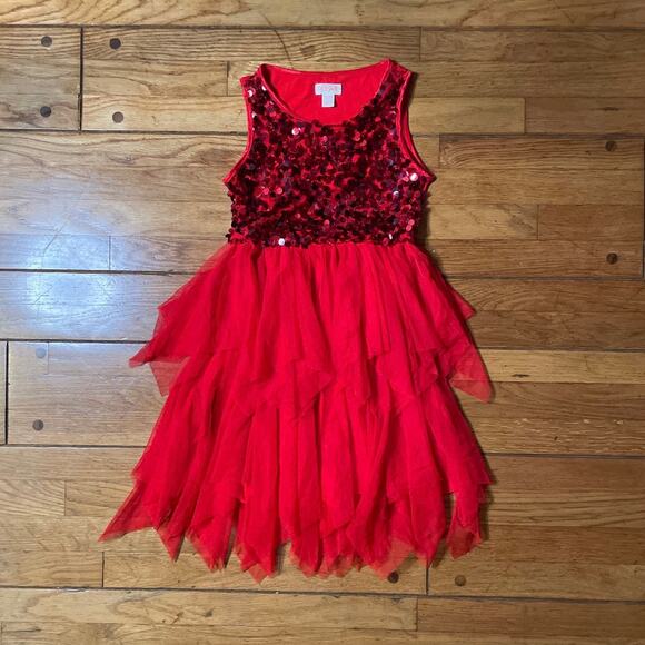 Cat & Jack Red Sequin Holiday Dress - Size 6 - Picture 13 of 16